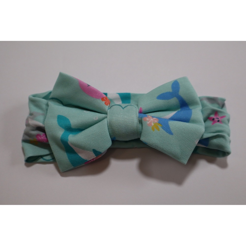 Little Sleepies Dolphin Dance Bamboo Knotted Bow Headband NB-3T